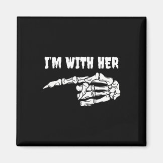 Costume For Couples I'm With Her Skeleton Matching Magneet