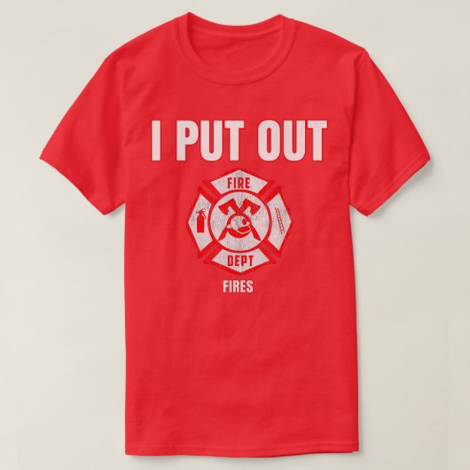 Costume Funny Firefighter, ik zet brandweerman uit T-shirt (Design voorkant)