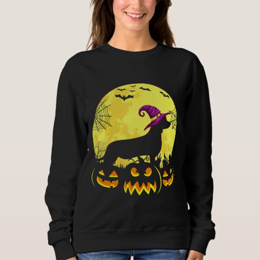 Costume Halloween Dachshund Witch Pet Trui (Voorkant)