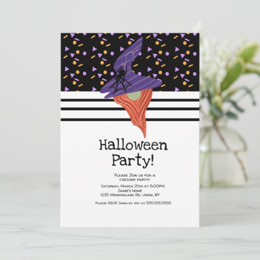 Costume Halloween Party Gnome Doodles Confetti Kaart (Staand voorkant)
