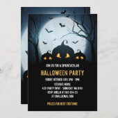 Costume Halloween party met pompoenen in spooky Kaart (Voorkant / Achterkant)
