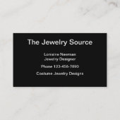 Costume Jewelry Designer Visitekaartje (Achterkant)