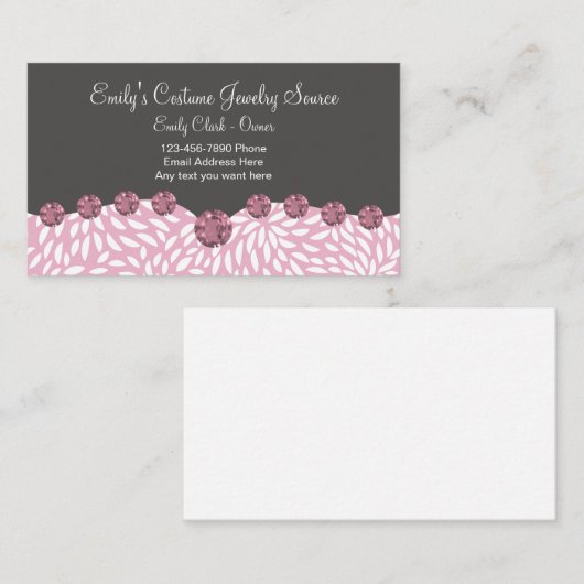 Costume juwelen Visitekaartjes (Voorkant / Achterkant)