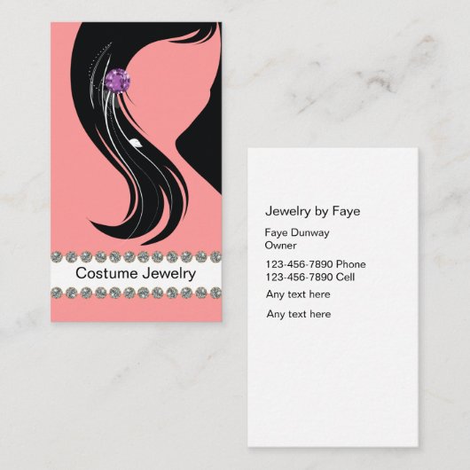 Costume juwelen Visitekaartjes (Voorkant / Achterkant)