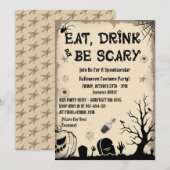 Costume Old and  Party Halloween Kaart (Voorkant / Achterkant)