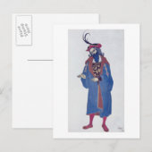 Costume-ontwerp voor Blue-Beard, van slaapschoonhe Briefkaart (Voorkant / Achterkant)
