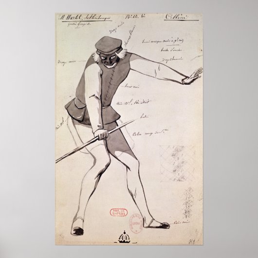 Costume-ontwerp voor een Acrobat Poster (Voorkant)