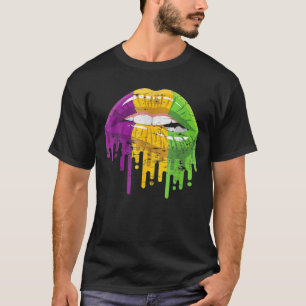 Costume Party Carnival Parade Women Lips Mardi Gra T-shirt