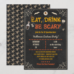 Costume Party Halloween, Eat Drink & Be Scary Kaart