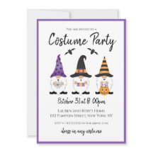 Costume Party Halloween Gnomes Paars Sinaasappel