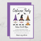 Costume Party Halloween Gnomes Paars Sinaasappel Kaart (Voorkant / Achterkant)