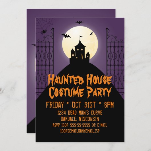 Costume Party Halloween Kaart (Voorkant / Achterkant)