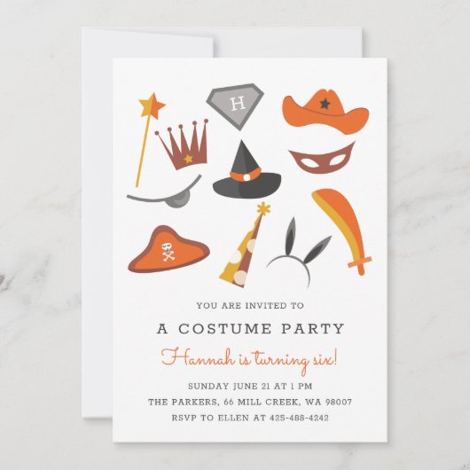 Costume Party Kids verjaardagsfeestje Halloween 00 Kaart (Voorkant)