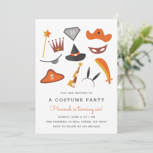 Costume Party Kids verjaardagsfeestje Halloween 00 Kaart (Staand voorkant)