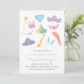 Costume Party Kids verjaardagsfeestje Rainbow 001 Kaart (Staand voorkant)