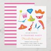 Costume Party Kids verjaardagsfeestje Rainbow 003 Kaart (Voorkant / Achterkant)