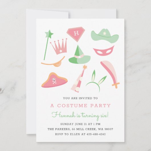 Costume Party Kids verjaardagspaketten Kaart (Voorkant)