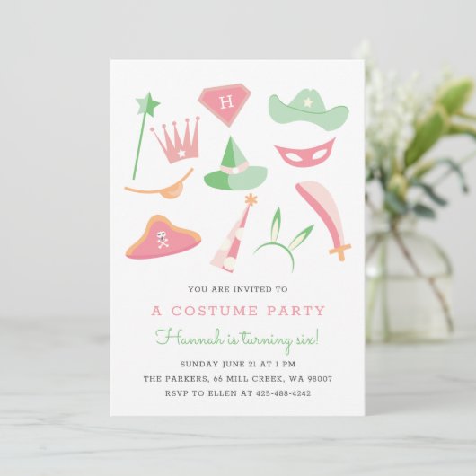 Costume Party Kids verjaardagspaketten Kaart (Staand voorkant)