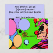 Costume Party Masquerade Ball Harlequin Uitnodigin Kaart (Voorkant / Achterkant)