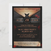 Costume Party Spooky Bat Halloween Party Invite Kaart (Achterkant)