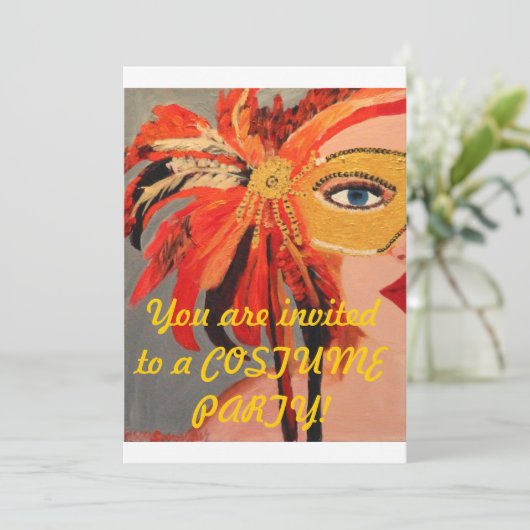 Costume party-uitnodiging kaart (Staand voorkant)