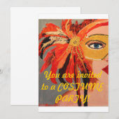 Costume party-uitnodiging kaart (Voorkant / Achterkant)