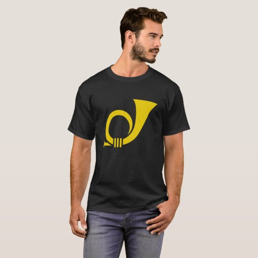 Costume Postman Post Horn Mail Deliverer T-shirt (Voorkant volledig)