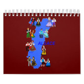 Costume traditionnel d'Alsace, Frankrijk Kalender (Hoes)