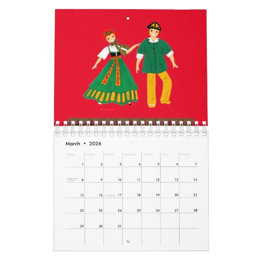 Costume traditionnel d'Alsace, Frankrijk Kalender (Mar 2026)