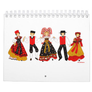Costume traditionnel d'Alsace, Frankrijk Kalender
