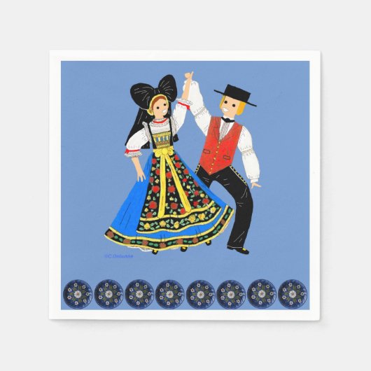 Costume traditionnel d'Alsace, Frankrijk Servet (Voorkant)