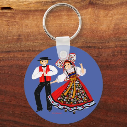 Costume traditionnel d'Alsace, Frankrijk Sleutelhanger (Voorkant)