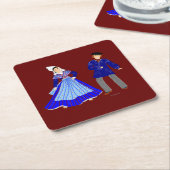 Costume traditionnel de Picardie, Frankrijk Kartonnen Onderzetters (Schuin)