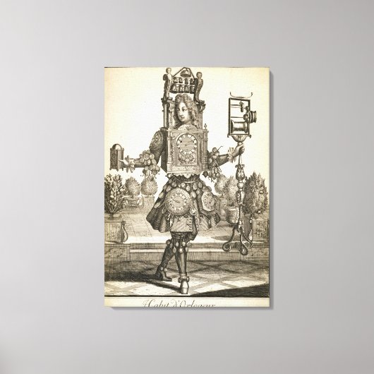 Costume voor een Klokmaker, pub. van Gerard Valck  Canvas Afdruk (Voorkant)
