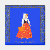 Costume vrouwen, Pyrénées Orientales, Frankrijk Magneet (Voorkant)