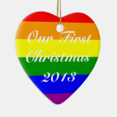 Costumed date Gay Married Couple First Kerstmis Keramisch Ornament (Rechts)