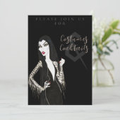 Costumes and Cocktail Halloween Party Invitation Kaart (Staand voorkant)