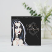 Costumes and Cocktail Halloween Party Invitation Kaart (Staand voorkant)