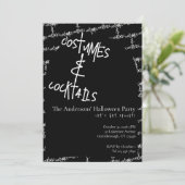 Costumes and Cocktails Halloween Kaart (Staand voorkant)