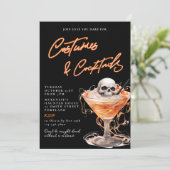 Costumes & Cocktails Adult Halloween Party Kaart (Staand voorkant)