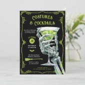 Costumes & Cocktails Adult Spooky Halloween Party Kaart (Staand voorkant)