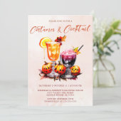 Costumes & Cocktails Halloween Party Kaart (Staand voorkant)