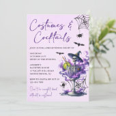 Costumes & Cocktails Halloween Party Kaart (Staand voorkant)