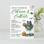 Costumes & Cocktails Halloween Party Kaart (Staand voorkant)