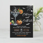 Costumes & Cocktails Halloween Party Kaart (Staand voorkant)