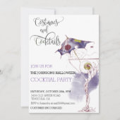 Costumes & Cocktails Halloween Party Waterverf Kaart (Voorkant)