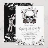 Costumes en Cocktails Adult Halloween Invitation Kaart (Voorkant / Achterkant)