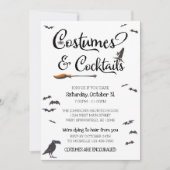 Costumes en Cocktails Halloween Invitation Kaart (Voorkant)
