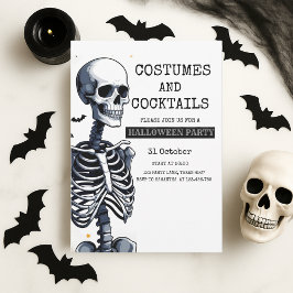 Costumes en Cocktails Halloween Party Feestdagenkaart