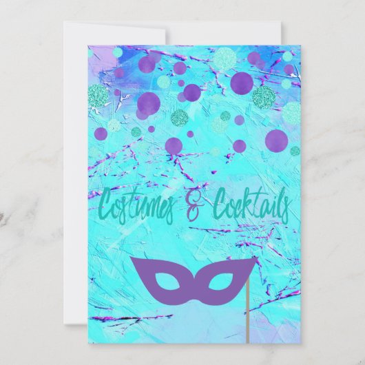 Costumes en Cocktails Halloween Party Invitation Kaart (Voorkant)